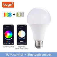 tuya bluetooth rgb bulb smart light home 15w e27 led lamp voice control dimming for homekit siri alexa google assistant