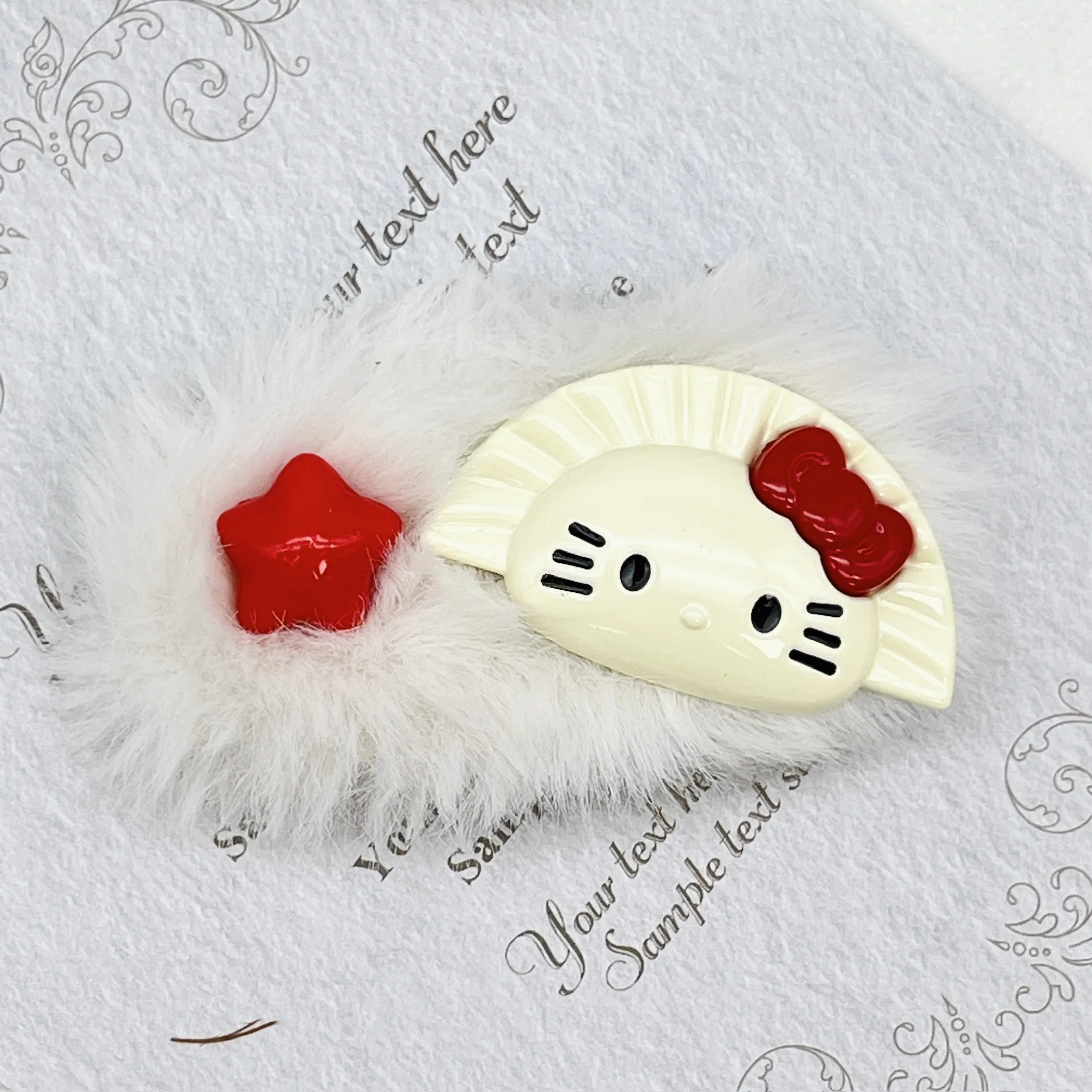 Набор Плюшевых Заколок Hello Kitty Для Девочек Декоративные Боковые Заколки Волос