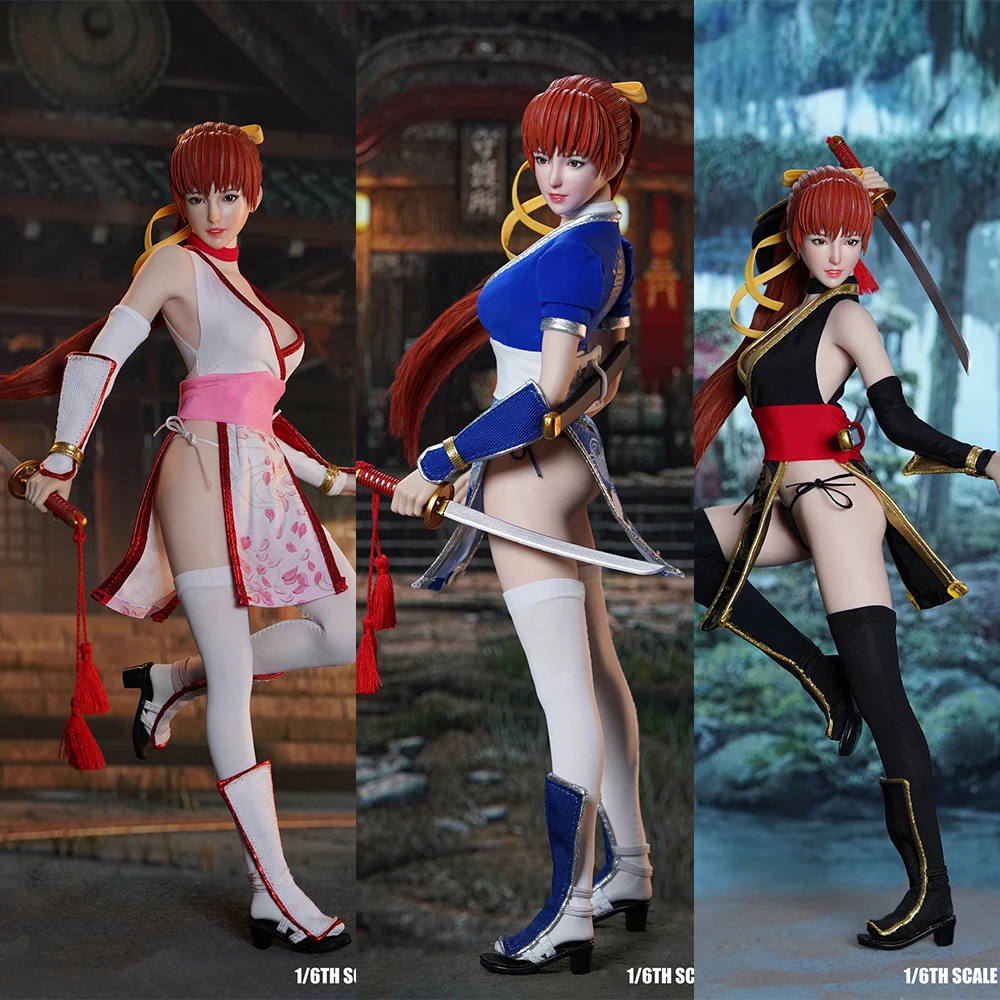 

SUPER DUCK SET073 1/6 Sexy Female Ninja Head Sculpt Costume Clothes Set Model Fit 12'' TBLeague S10D Action Figure Body In Stock
