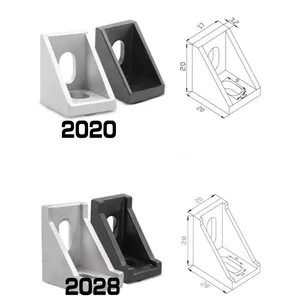 20pcs 10pcs 2020 or 2028 black and sliver  bracket  Aluminum Profile Corner Fitting Angle for 2020 aluminum profile