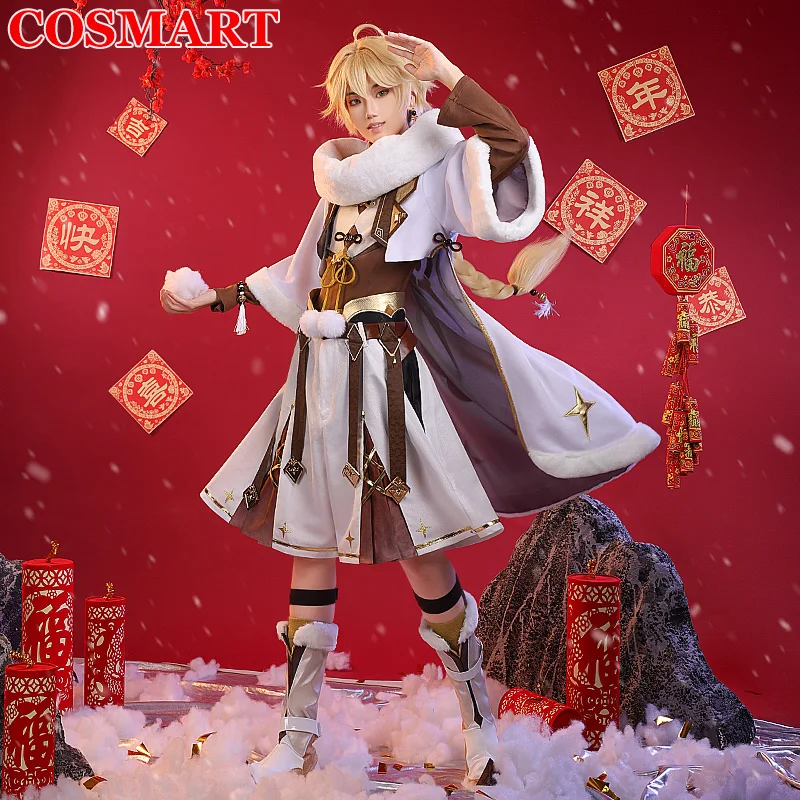 

COSMART аниме Genshin ударопрочный Косплей Костюм путешественника этера игровой Костюм Униформа Хэллоуин костюм для вечеринки для женщин мужчин ...