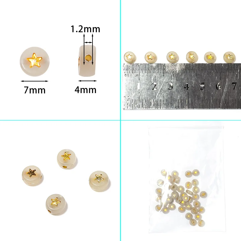 7mm 100pcs Acrylic Luminous Beads Glow in the night Letter Heat Spacer Handmade For Bracelet Necklace Diy Accessories - купить по