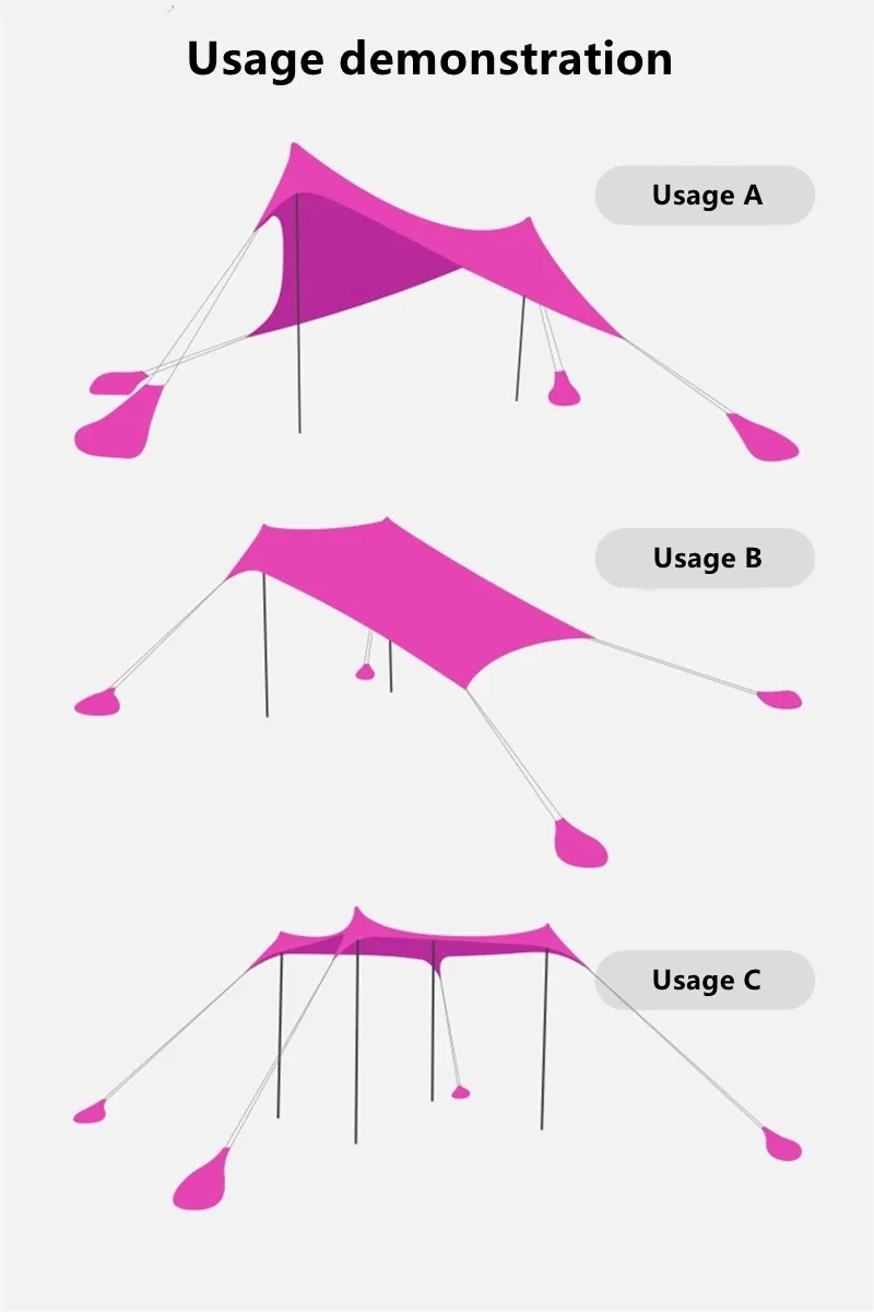 2024 Новая летняя палатка путешественник сад пляж лайкра тканевый навес Кемпинг