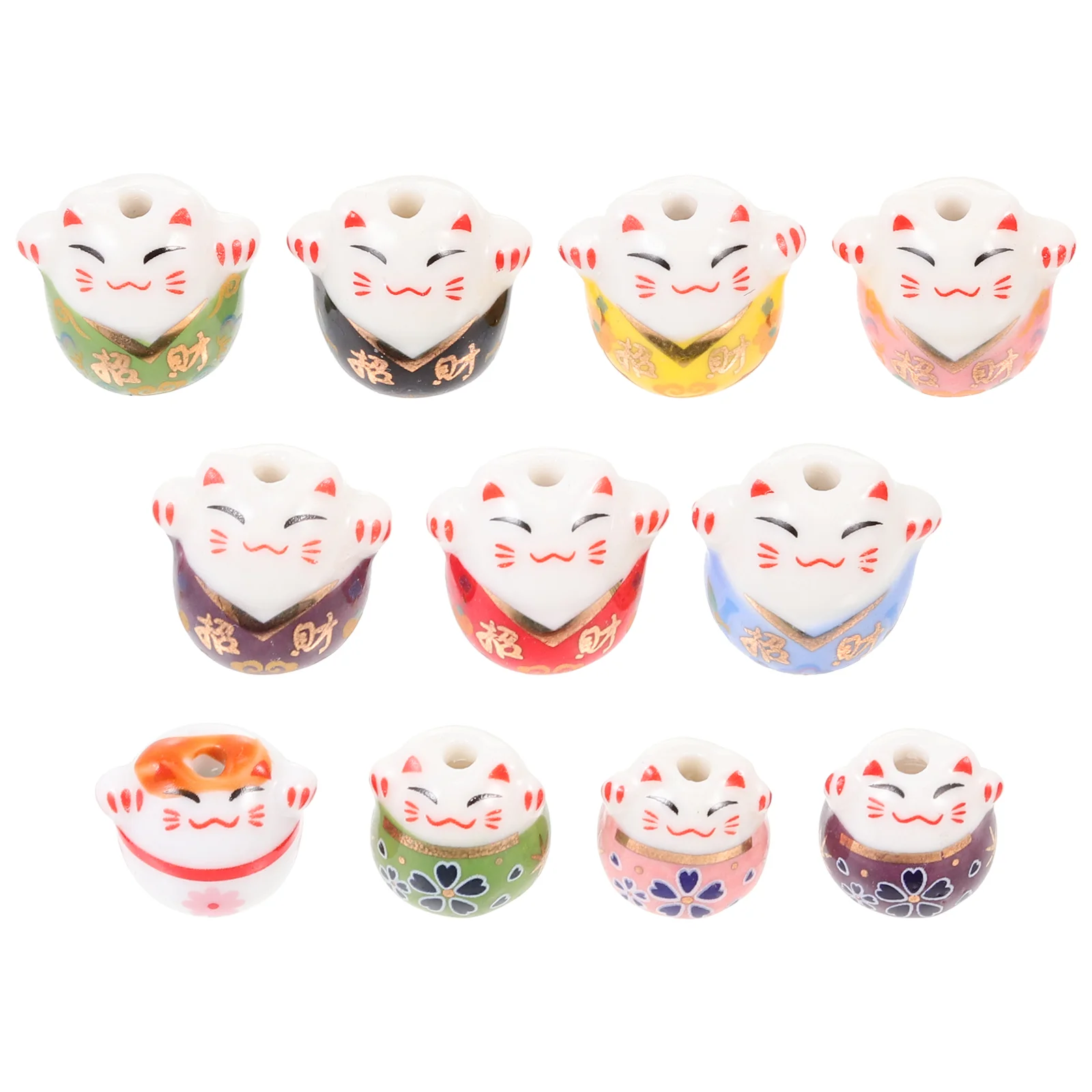 

Beads Cat Ceramic Lucky Maneki Neko Bracelet Porcelain Making Jewelry Charms Japanese Diy Fortune Bead Crafts Spacer Charm Car