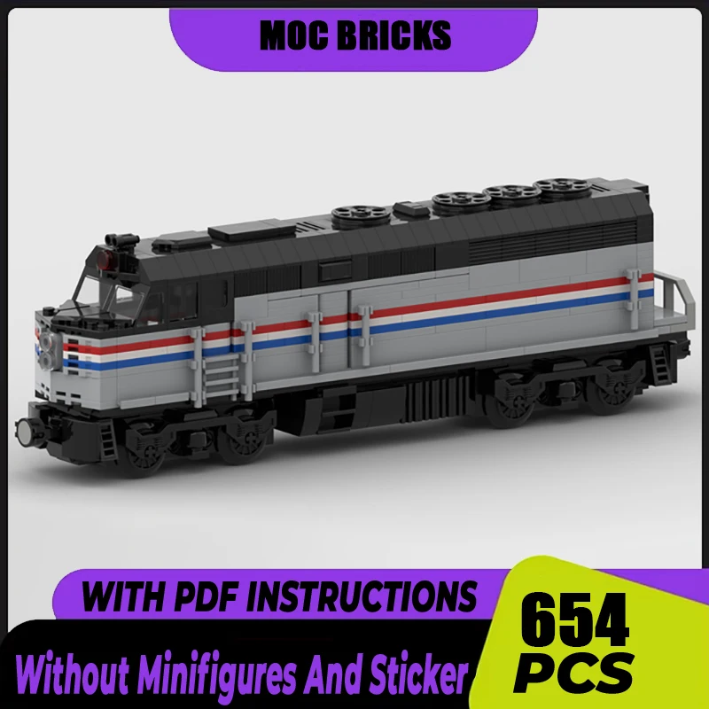 Конструктор Железнодорожный серии Moc конструктор EMD F40PH модель поезда технология