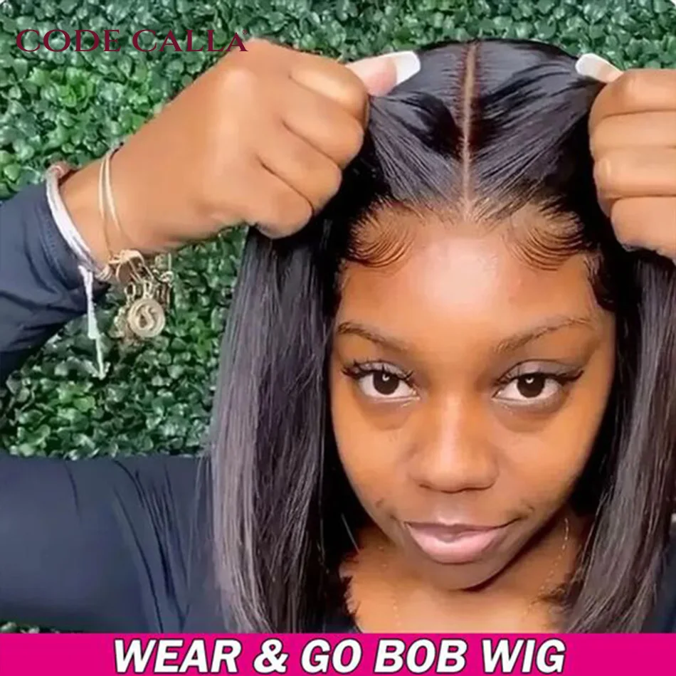 

Wear And Go Bob Wig Straight Short Bob Hair Wig Human Hair Glueless Wig Human Hair Ready To Wear Pre Cut Lace 4x6 Closure Wig
