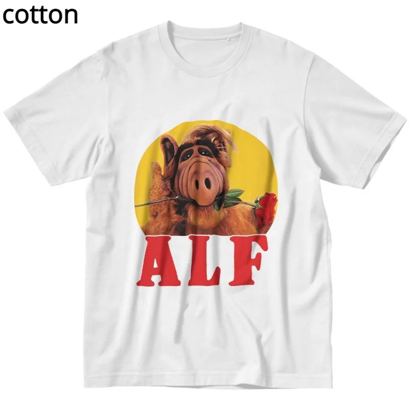 

Funny Alf T Shirt for Men Cotton Tshirt Graphic Tees Short Sleeves Gordon Shumway T-shirt Slim Fit Streetwear Clothing Gift