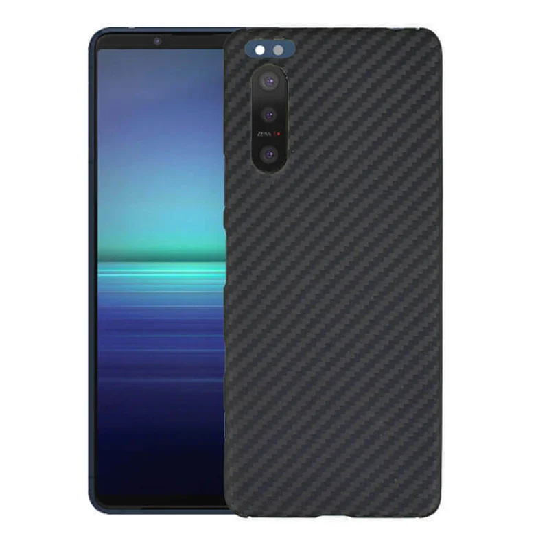 

Тонкий чехол из натурального углеродного волокна для Sony Xperia 5 III 10 III 1 III Pro-I военный жесткий армированный чехол