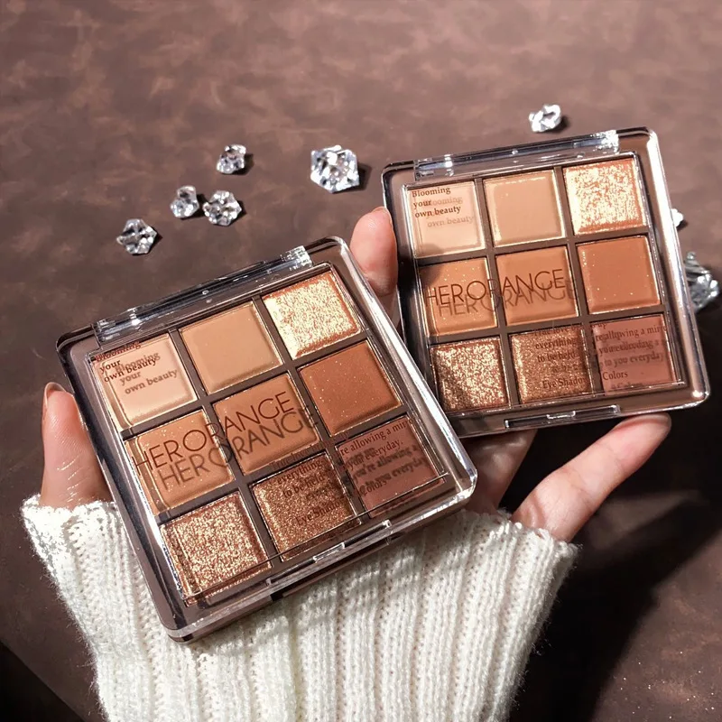 

9 цветов Тени для век пластина шоколад жемчуг блеск Природный цвет макияж водостойкие тени для век ins Модная палитра для макияжа