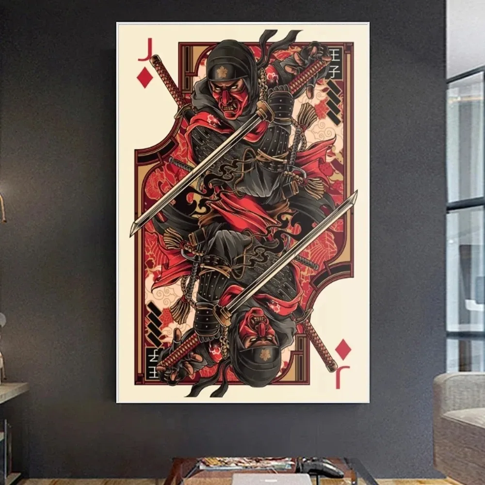 Современный японский ниндзя самурай гейша художественные постеры королева