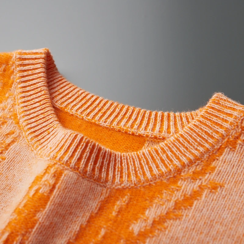 Осень-зима 2024 новинка Мужская Вязаная толстовка с круглым вырезом топ из 100%