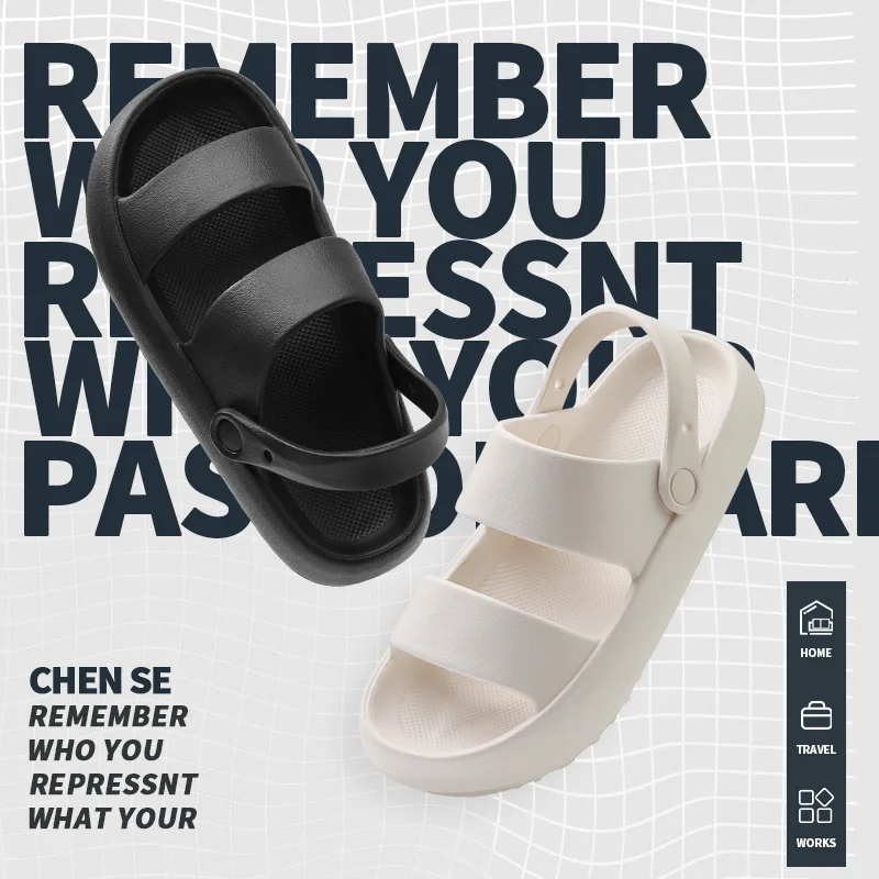 Сандалии женские из ЭВА на толстой подошве шлепанцы для пляжа и улицы