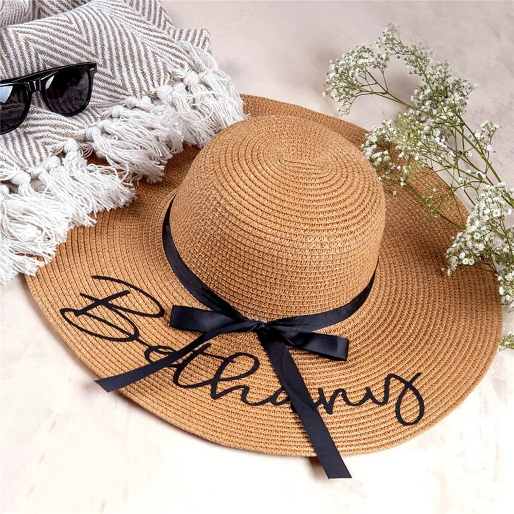 

Personalized Name Floppy Beach Hat Custom Mrs Wedding Party Gift Unique Birthday Gift Bride to Be Bridal Party Floppy Hat
