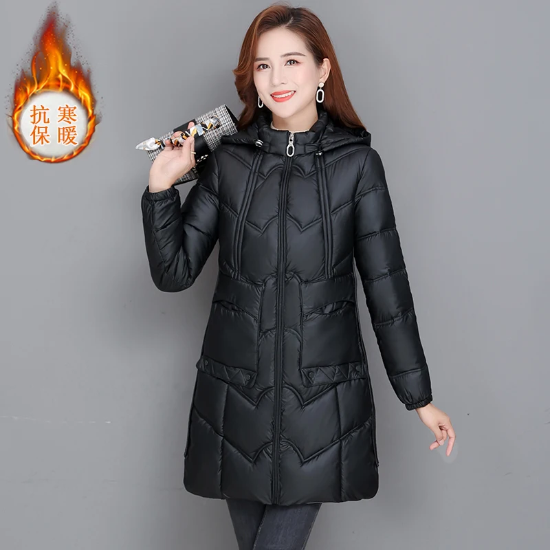 Winter Coats Woman Jackets 2023 Parkas Warm Thick Down Jacket Hooded Fashion Slim Solid Winter Clothes Women