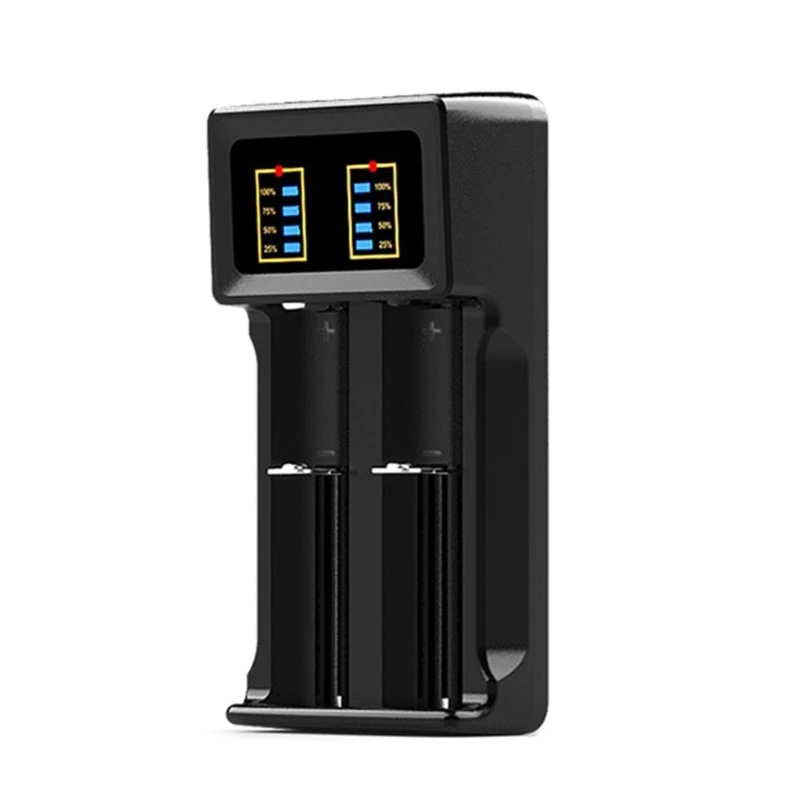 

LCD Intelligent 21750 21700 Battery for Multiple Rechargeable Batteries Fast Charging Type C Micro-usb Input