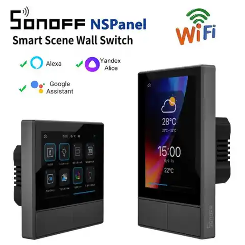 SONOFF NS Панель ЕС/США WiFi смарт-переключатель Термостат все-в-одном сенсорный экран HMI панель управления для Alice Alexa Google Home eWelink