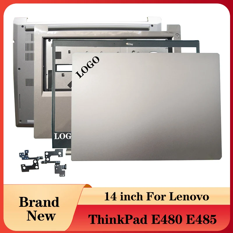 Новый ноутбук для Lenovo ThinkPad E480 E485, серебристая задняя крышка ЖК-дисплея/Передняя панель/петли/Упор для рук/нижний корпус 01LW153 01LW158 01LW162