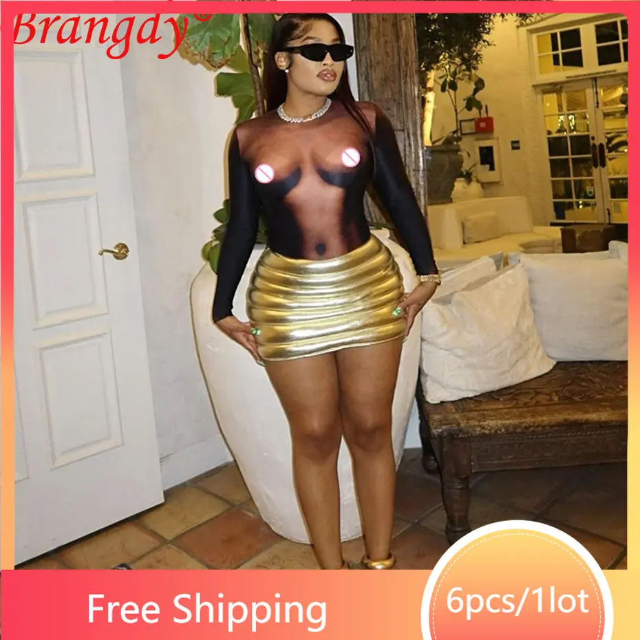 

Комбинезон женский с длинным рукавом, 6 шт., B10853