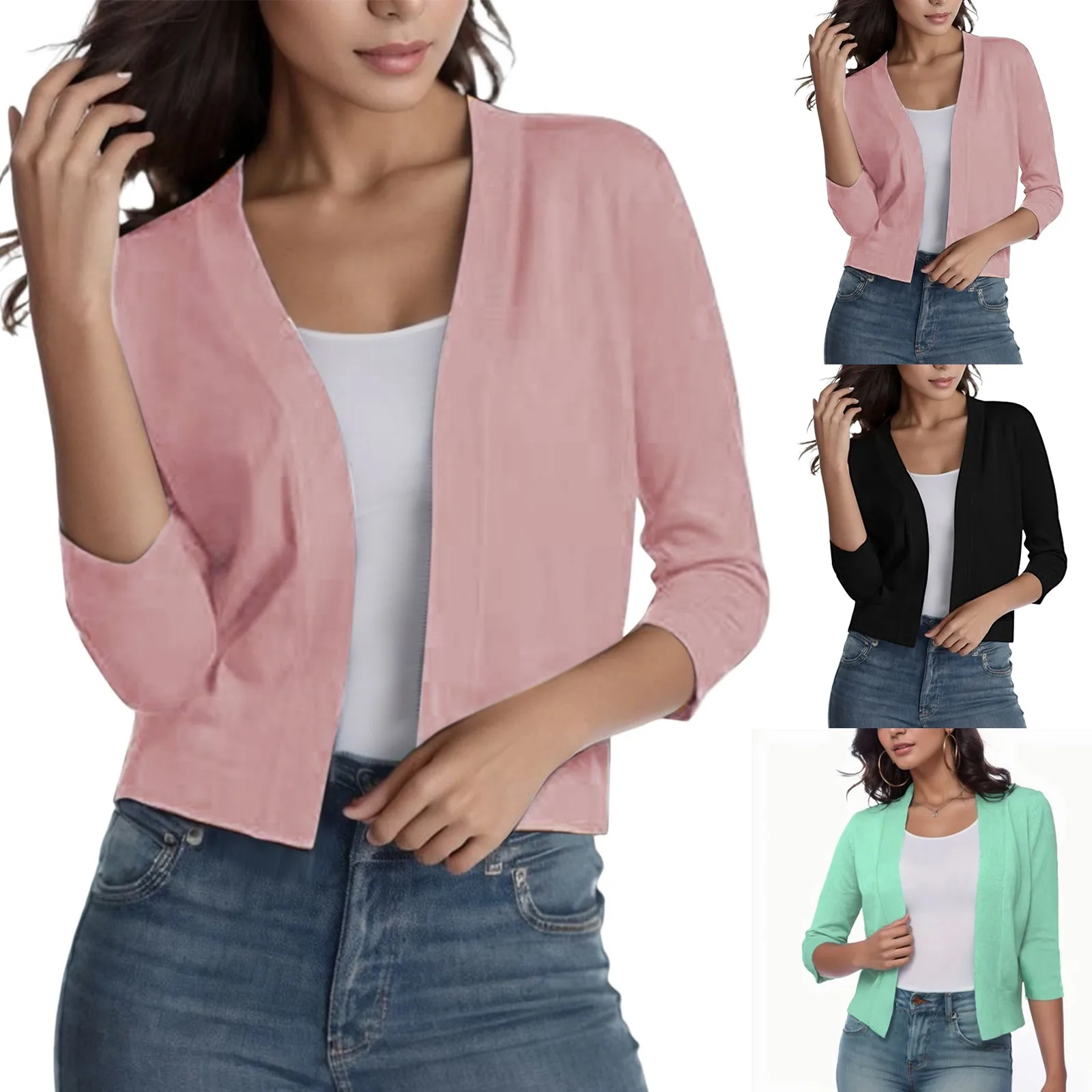 

Women’S Solid Color Knitwear Cardigan Elegant Simple Versatile Short Coat Female Autumn Fashion 2023 New V Neck Cardigan