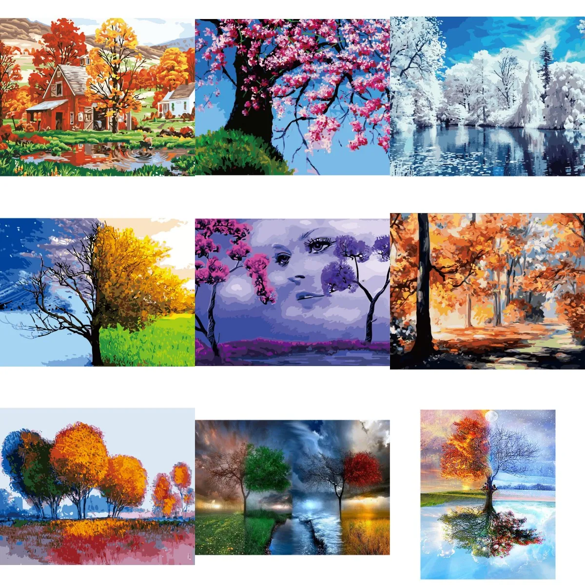 

Abstract Scenery Oil Painting By Numbers 40x50cm DIY Digital Acrylic Paint By Numbers Handmade Drawing on Canvas Home Decor