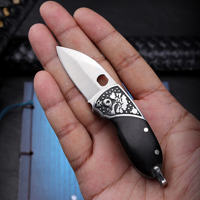 

7cr17mov Stainless Steel Wilderness Survival Mini Folding Knife Edge Camping Meat Eating Short Knife Fruit Knife Emergency Tool