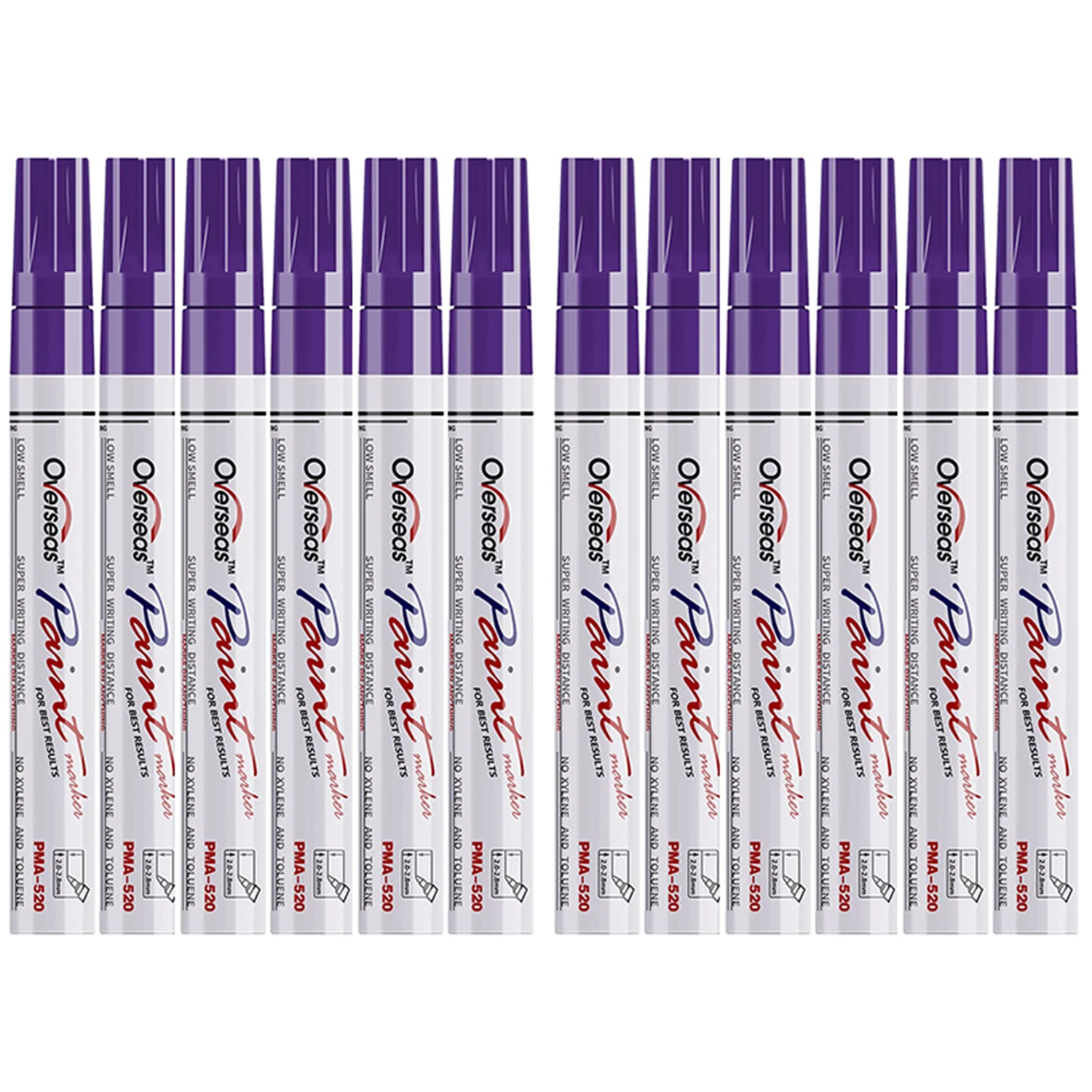 

Маркеры для краски фиолетовые, 12 упаковок, Перманентная краска на масляной основе, средний наконечник, Быстросохнущий и водонепроницаемый маркер для холста, стекла
