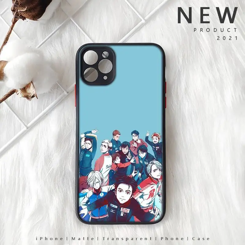 Чехол для телефона с аниме Yuri On Ice iphone 13 12 11 8 7 plus mini x xs xr pro max матовый прозрачный