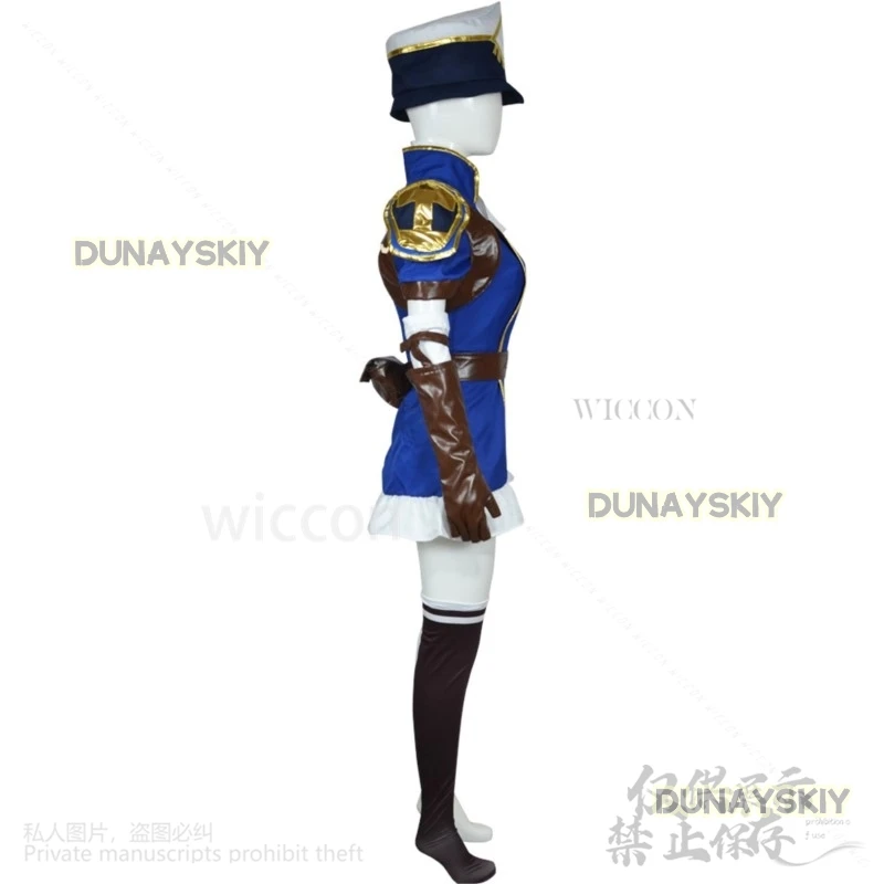 Кейтлин Кирамман Косплей Аниме Игра Ло Шериф Пилтовера Костюм Хэллоуин