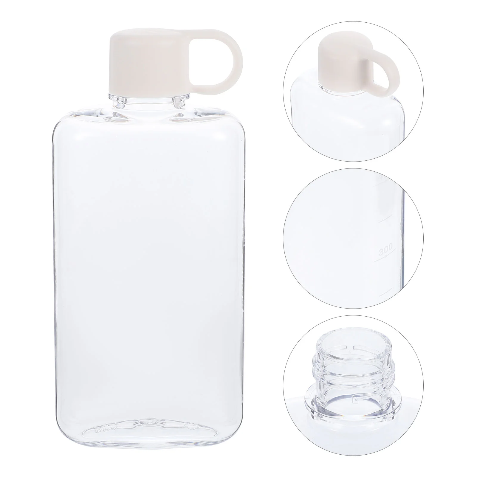 

Clear Water Bottles Travel Flag Flat Simple Outdoor Kettle White Flask Drinking Container Fitness