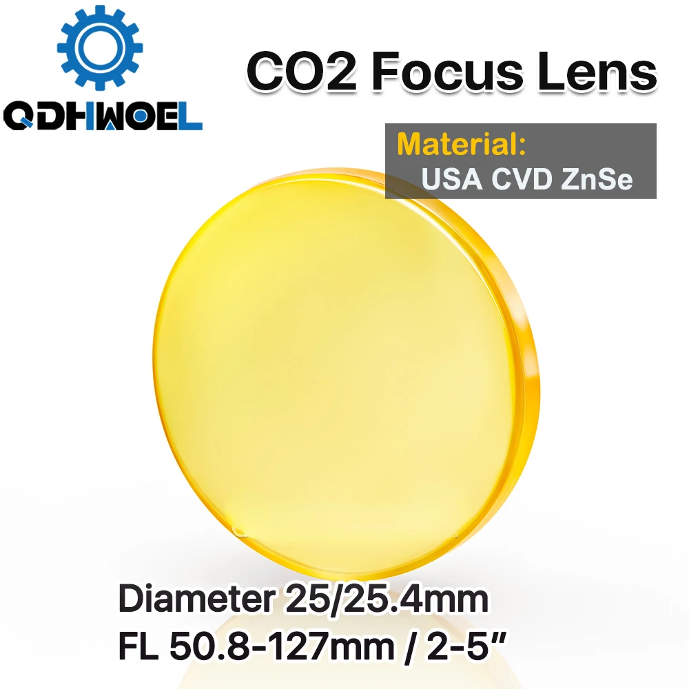 

USA CVD ZnSe Focus Lens Dia. 25/25.4mm FL50.8/63.5/101.6mm 2-5" for CO2 Laser Engraving Cutting Machine Free Shipping