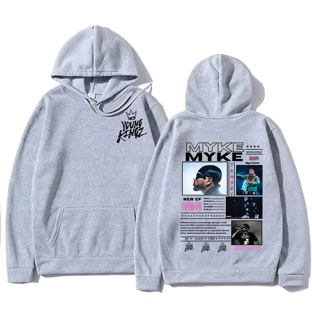 Толстовки Myke Towers с новым узором, эстетичная одежда для женщинмужчин, уличная одежда большого размера, осенне-зимние модные повседневные пуловеры в стиле хип-хоп (art.: 3920cc012e77e) - 3920cc012e77e