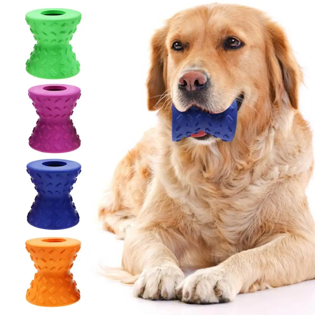 

Pet Toy Interactive Treat Dispensing Puppy Toys Dog Bones Aggressive Chewers Tough Bone Rubber Leaked Dumbbells Dog Supplies