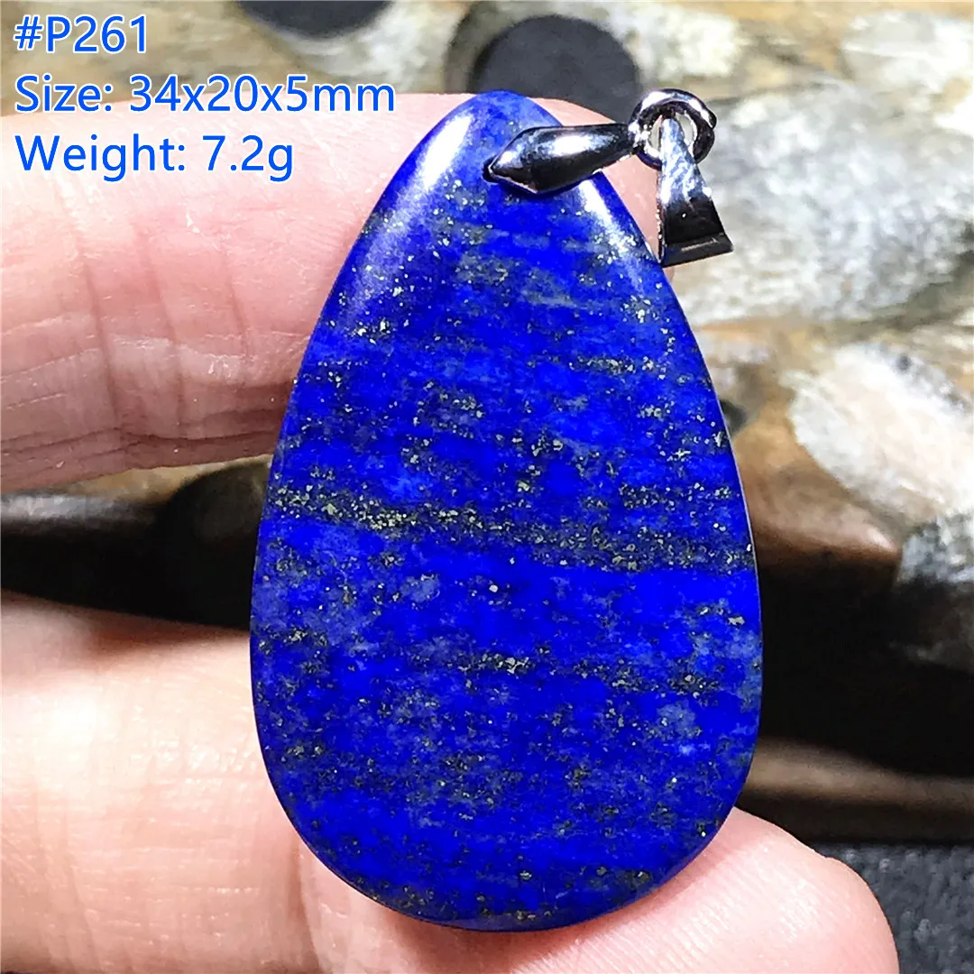 

Top Natural Royal Blue Lapis Lazuli Silver Pendant For Women Men Wealth Luck Gift Crystal Gemstone Beads Nobility Jewelry AAAAA