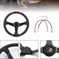 car steering wheel 14inch 350mm racing pu leather aluminum alloy deep corn dish sport drifting steering wheels universal