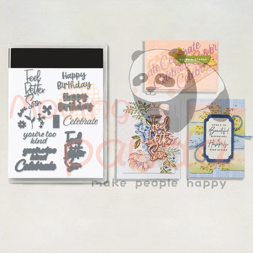 

MP785 English Phrase Cutting Dies No Stamps For Diy Handmade Paper Card Decoration Album Scrapbook Manual Ledger Craft