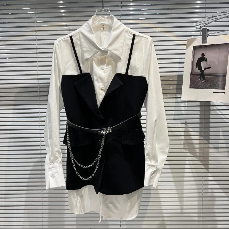 

Рубашки 2 в 1 с застежкой на пояс с цепочкой