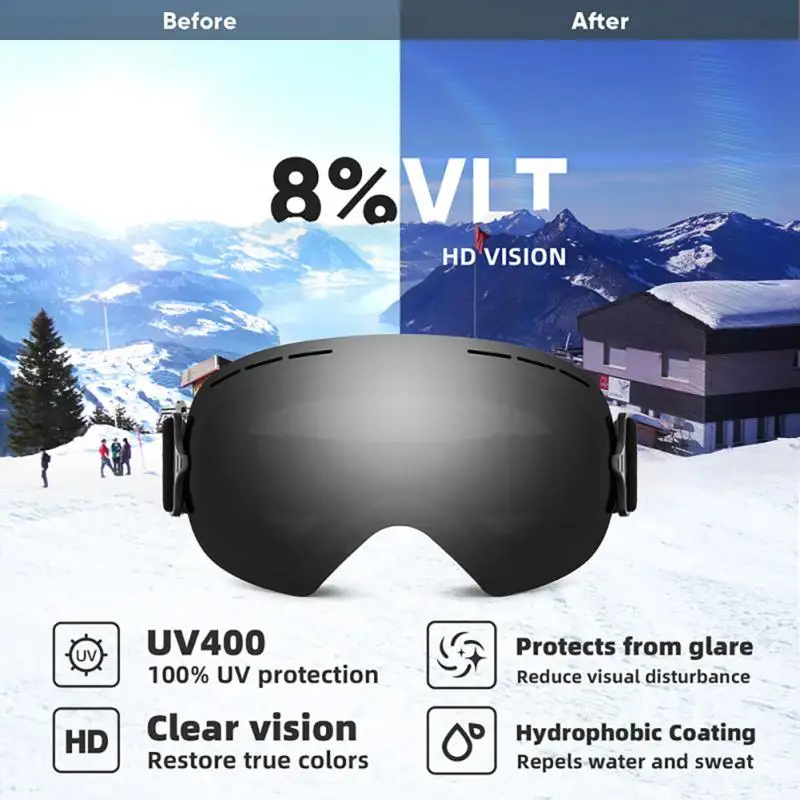 

Ski Goggles Men Snowboard Glasses Women Winter Outdoor Snow Sunglasses Anti-radiation Double Layers Lens Anti-Fog Skiing Goggles