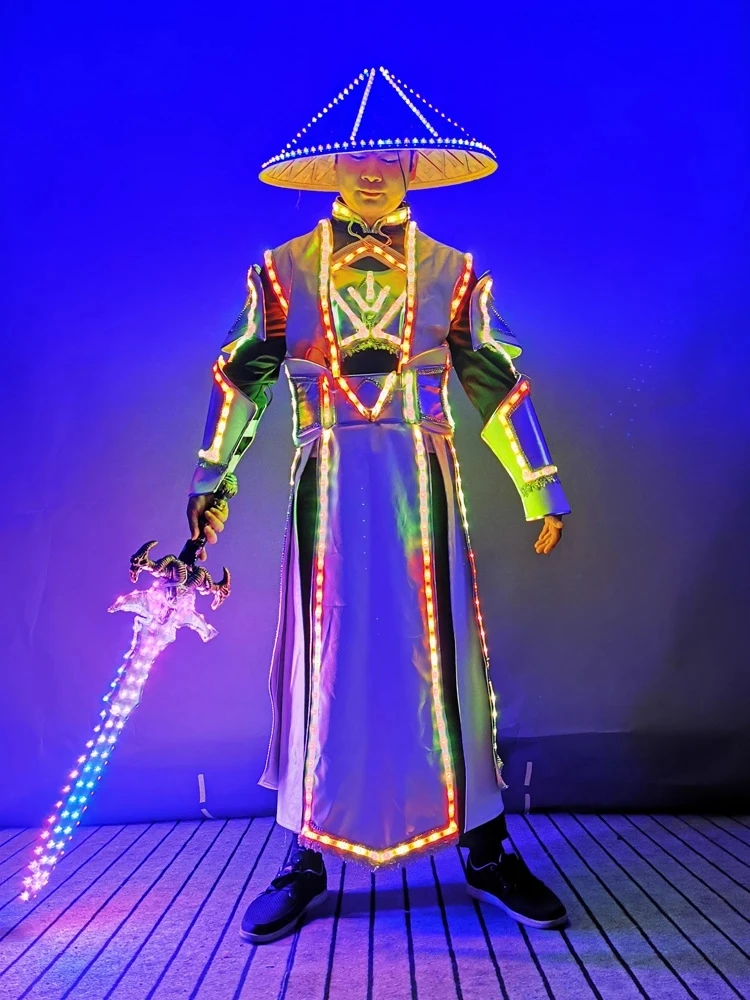 Роскошный светодиодный костюм для ночного клуба сценического шоу модная