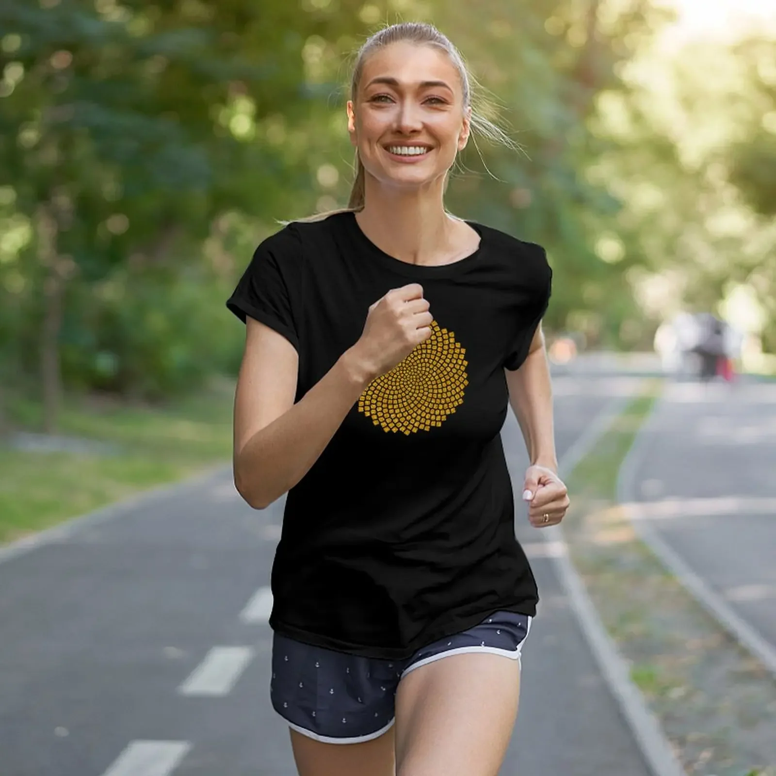 Футболка Подсолнух семян фибоначчи спираль золотое соотношение математика