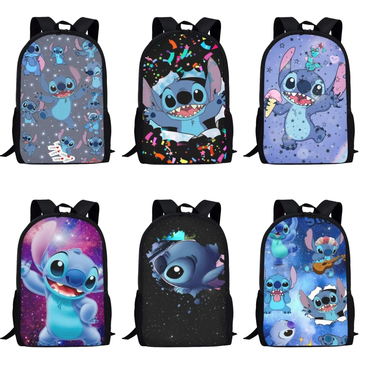 Cute Cartoon Stitch School Bags for Kids Boys 3D Print Girls School Book Bag Women Casual Large Capacity Daily Backpack Mochila
