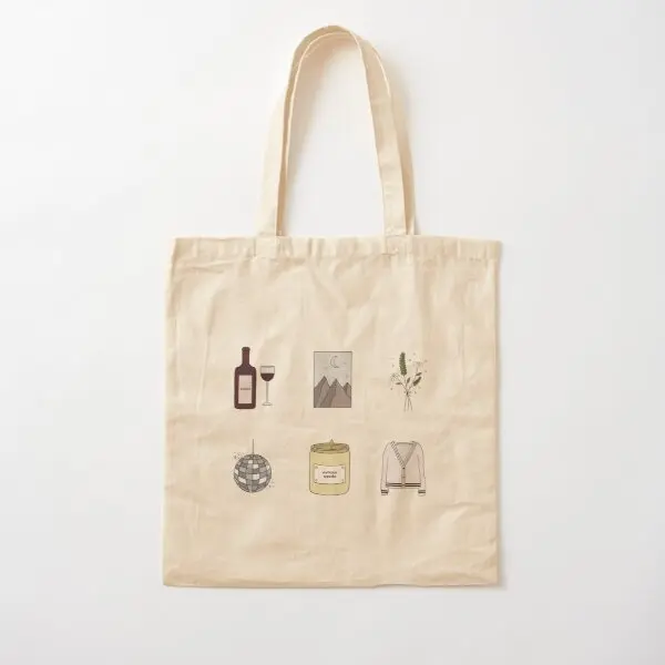 Folklore Inspired Cotton  Canvas Bag Shoulder Bag Women Designer Ladies Foldable Fabric Tote Printed Travel Handbag Unisex