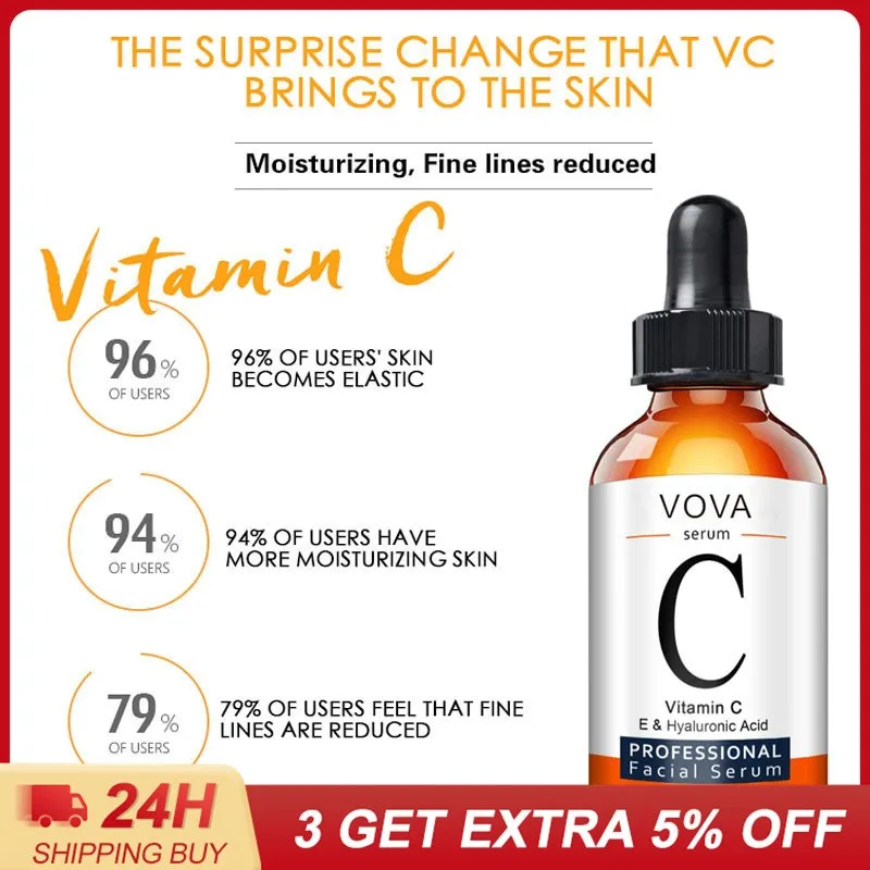 

30ML Vitamin C Facial Serum Liquid Hyaluronic Acid Anti-aging Anti-wrinkle Whitening Moisturizing Facial Serum Oil Skin Care