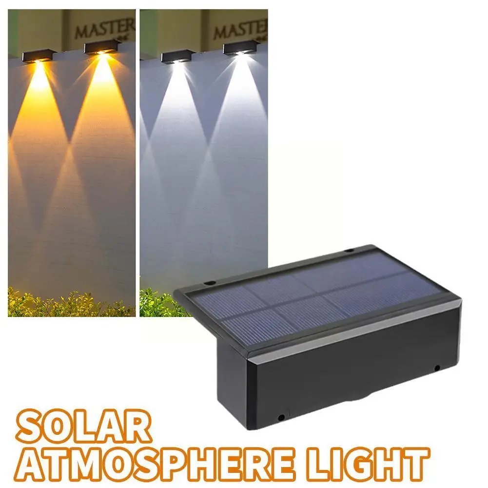 

Суперъяркая настенная лампа на солнечной батарее, уличный садовый террасный Настенный декор для крыльца, лестницы, атмосферная лампа для двора, IP65, балкон H4V1