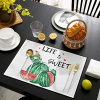 placemats life is sweet watermelon by watercolor red love heart pattern heat resistant place mat for dining table washable