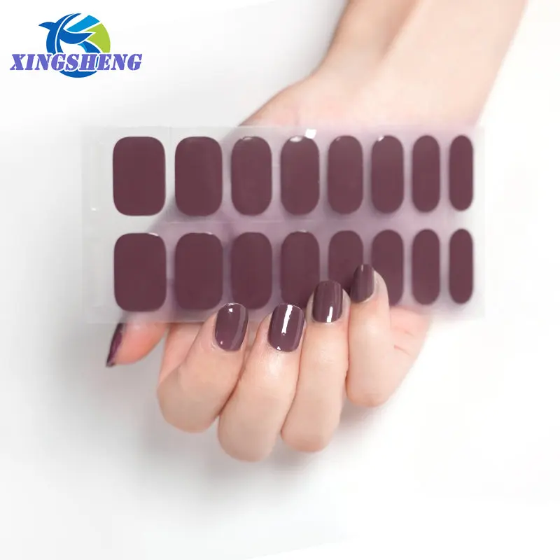

16 Strips Gel Nail Wraps Fingertip Artist Semi Cured Gel Nails Polish Stickers Nail Art Manicure DIY Women Fashion