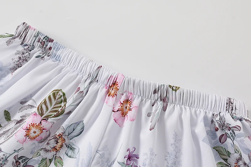 2022 Women Floral Silk Pajamas Set 2 Piece Set Short Sleeve Pajamas Suit Female Pijamas Women Sleepwear