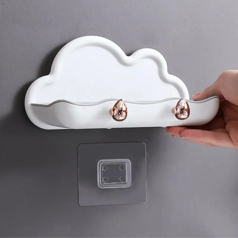 

Nordic Hit Color Soap Box Creative Wall-mounted Soap Box Free Punching Wall Shelf Drain Household Double Layer Cute Shape Box