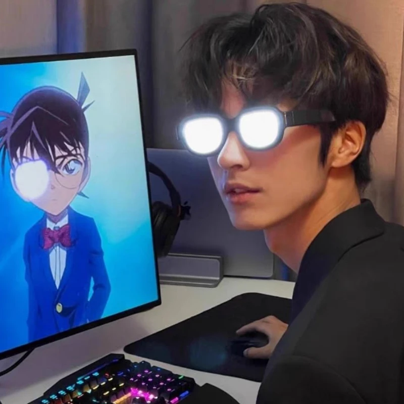 

Хэллоуин Забавный Детектив Конан Косплей светодиодные фотоизлучающие очки реквизит для взрослых и детей Конан реквизит для представлений подарок