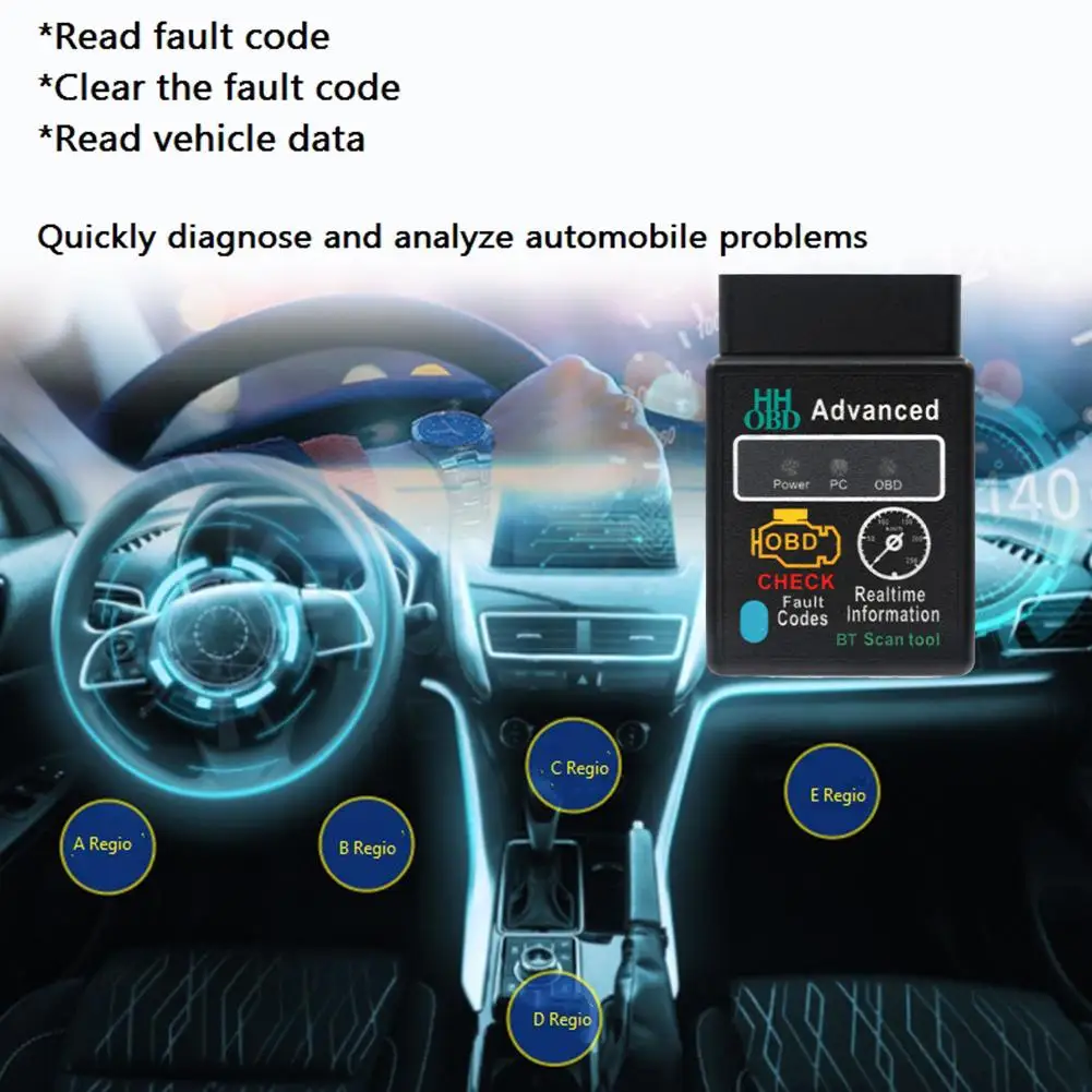 Bluetooth-совместимый автомобильный сканер OBD2 Elm327 V1.5 считыватель кодов OBDII