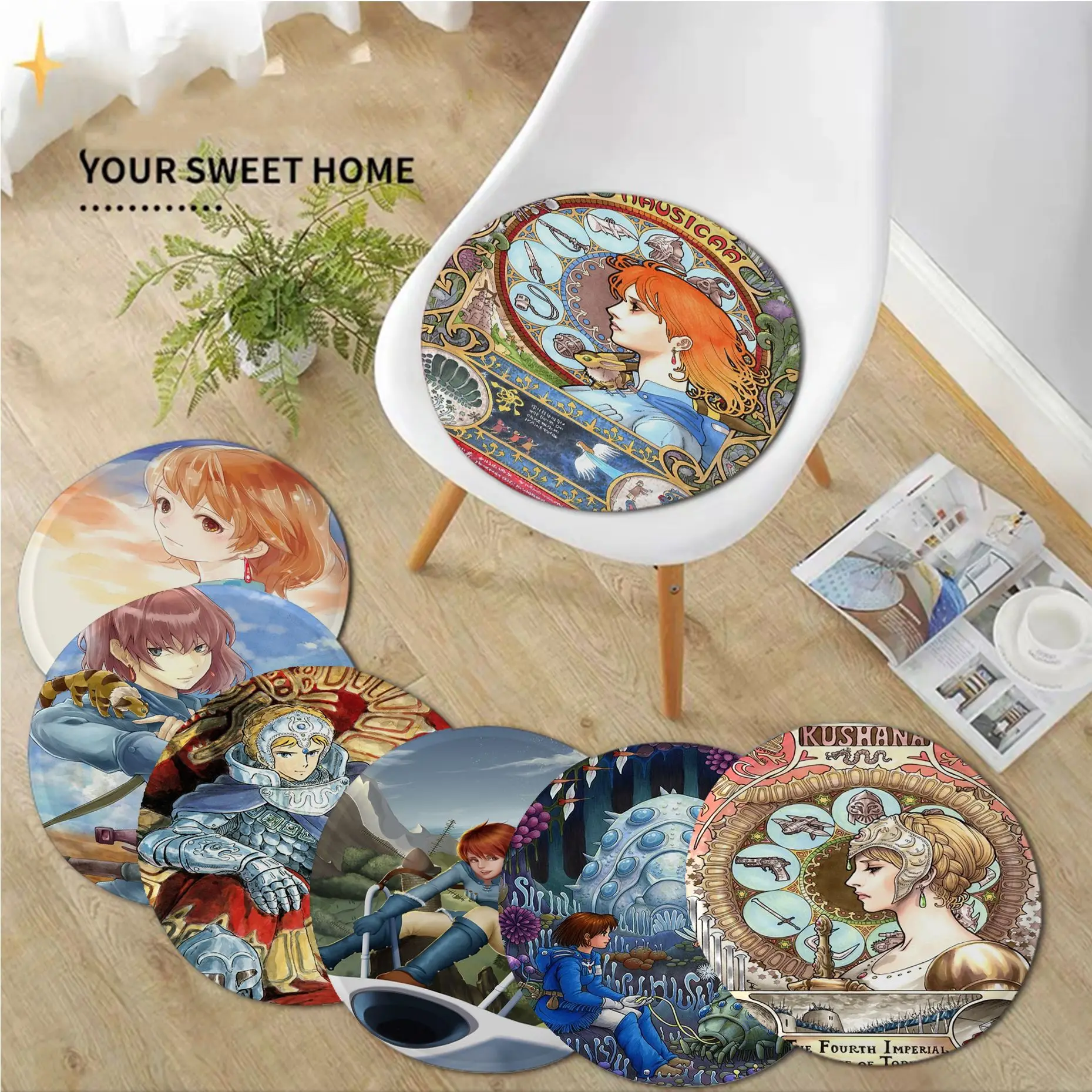 

Nausicaa Art Sofa Mat Dining Room Table Chair Cushions Unisex Fashion Anti-slip Chair Mat Pad